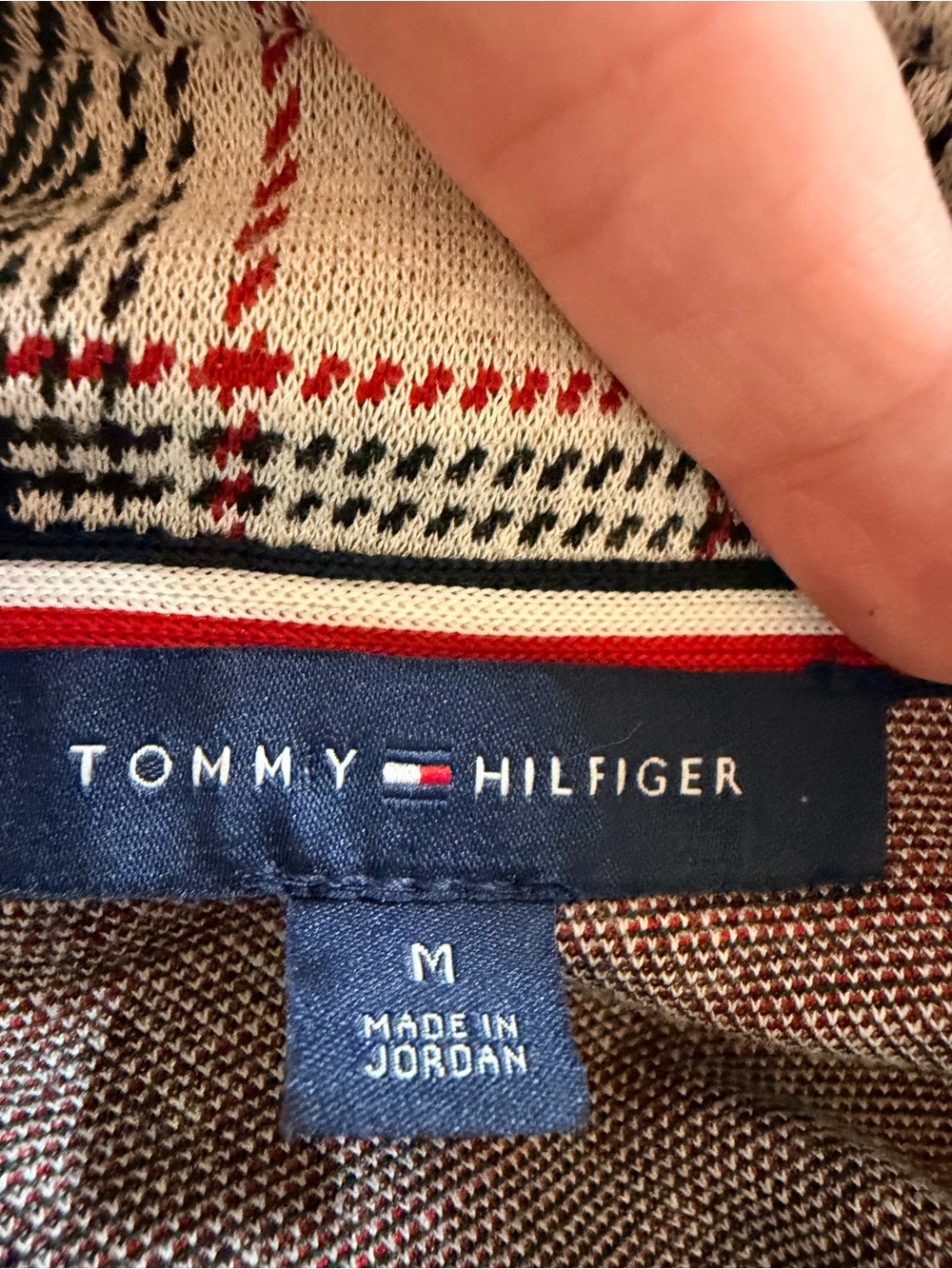 Tommy Hilfiger Plaid Military Blazer Jacket Red Navy Cream Size M - Picture 6 of 6